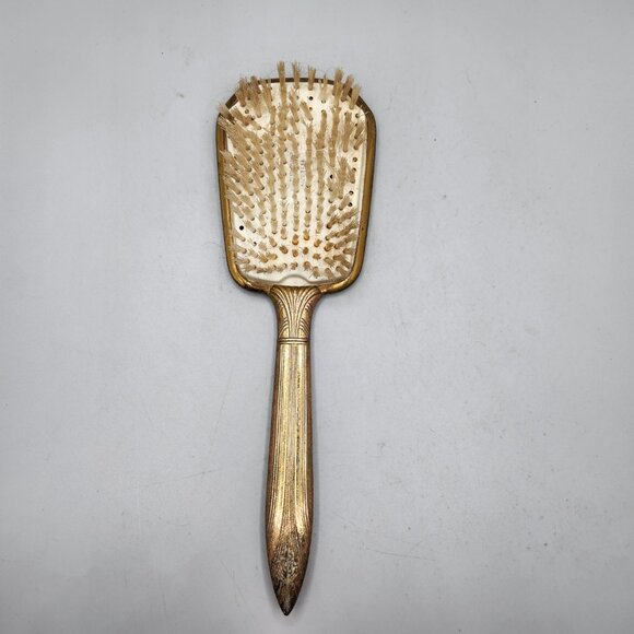 Antique Nylon Hairbrush Decorative Vanity Dressing Table Long Handled - Picture 2 of 6